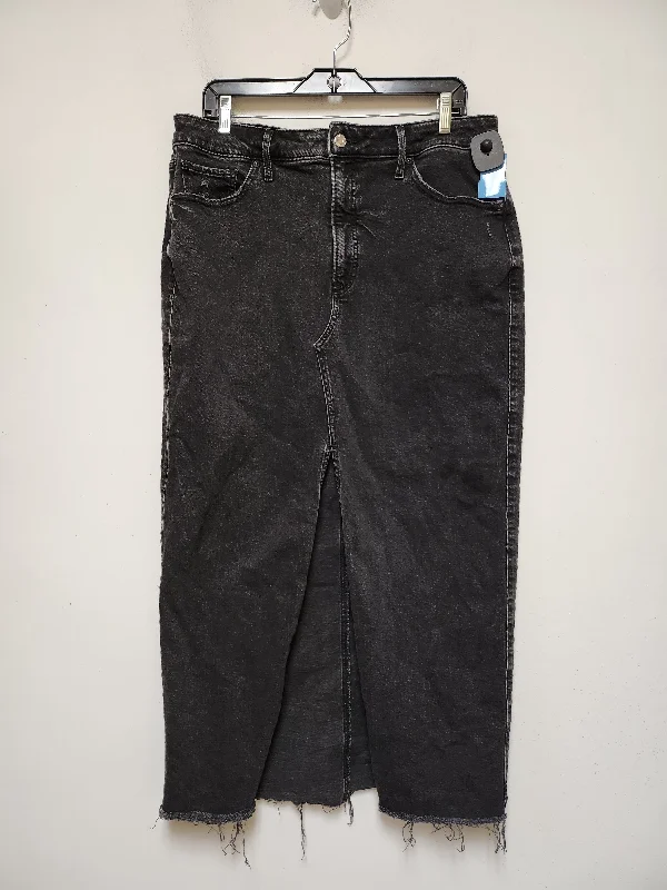 Skirt Maxi By Express In Black Denim, Size: 14