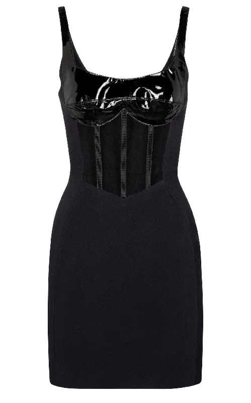 Patent Leather Corset Mini Dress