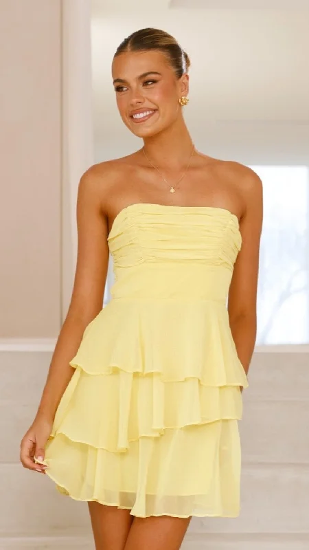 Alessia Mini Dress - Yellow