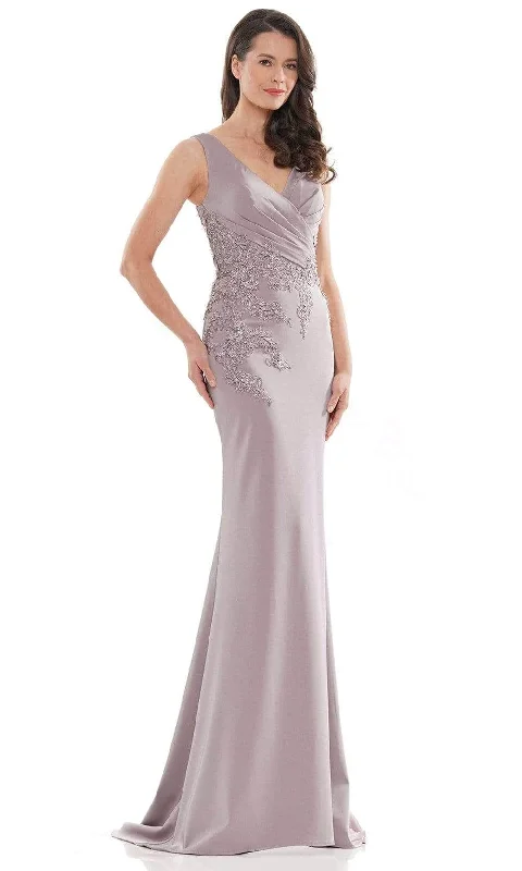 Marsoni by Colors MV1147 - Pleated V-Neck Formal Gown