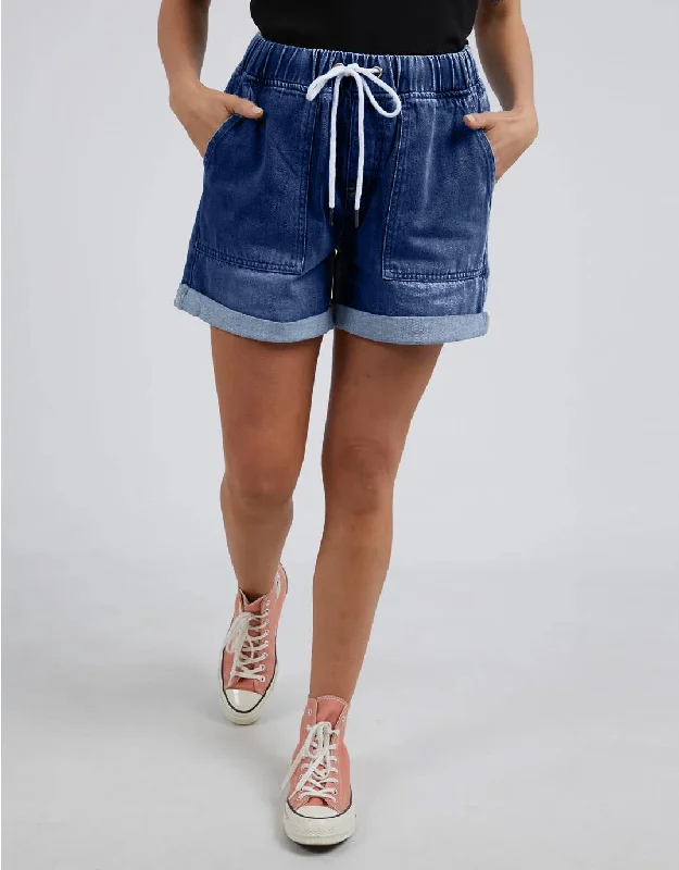 Emma Relaxed Denim Short - Dark Blue Wash