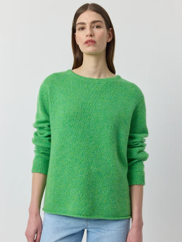 Cashmere Relaxed 5gg Crew - Green Melange