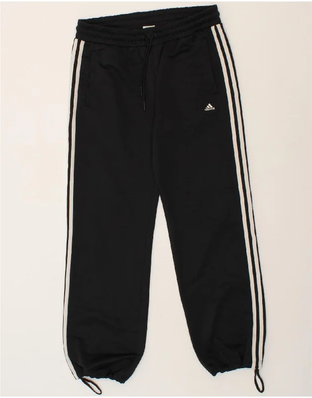 ADIDAS Womens Tracksuit Trousers Joggers UK 14 Large Black Polyester