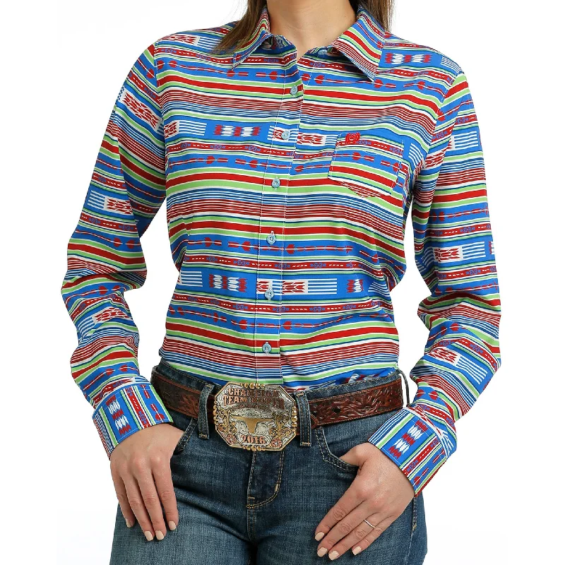 Cinch Women's ArenaFlex Multi Color Aztec Long Sleeve