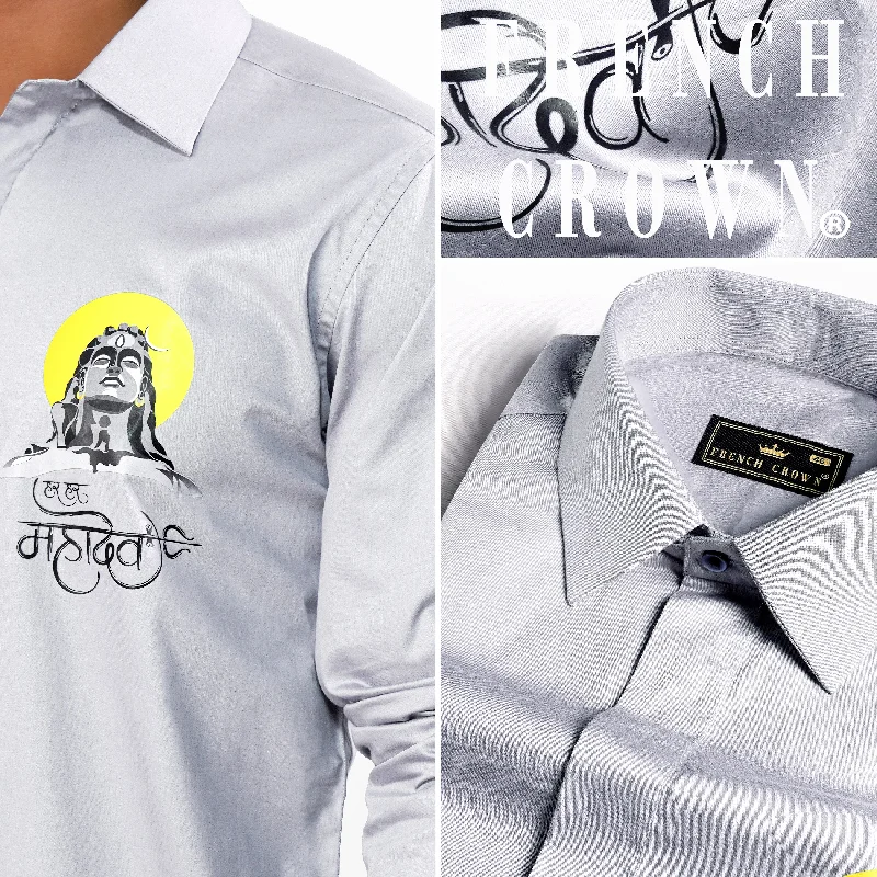 Spun Gray Lord Shiva Printed Super Soft Premium Cotton Designer Shirt