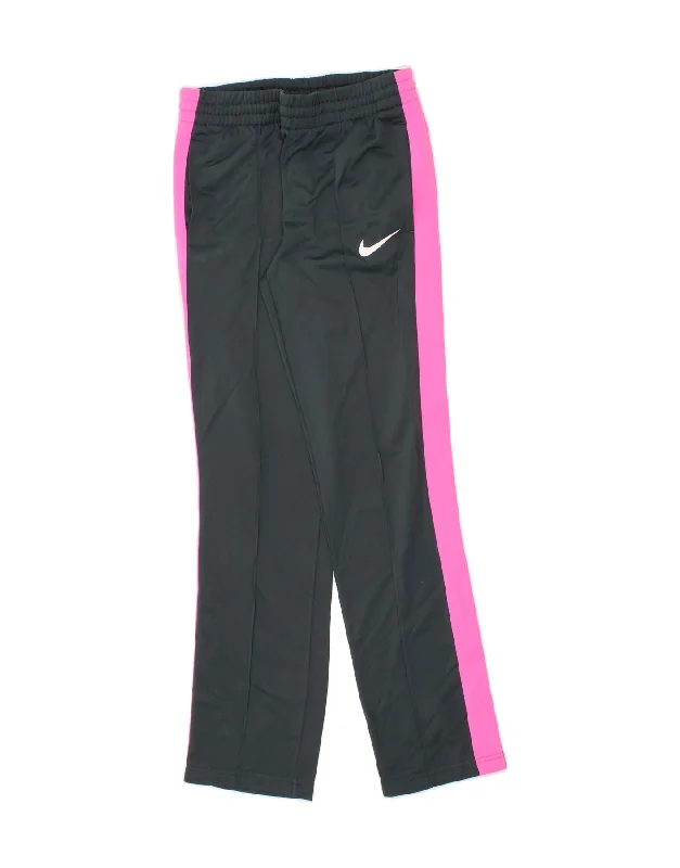 NIKE Womens Tracksuit Trousers UK 10 Small Grey Colourblock Polyester