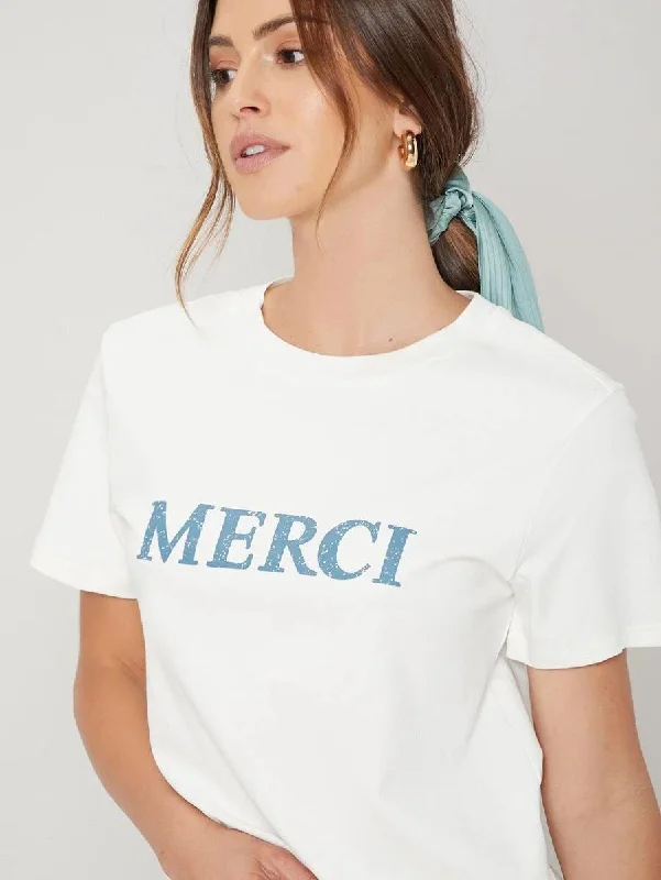 Womens Round Neck Printed White T.shirts