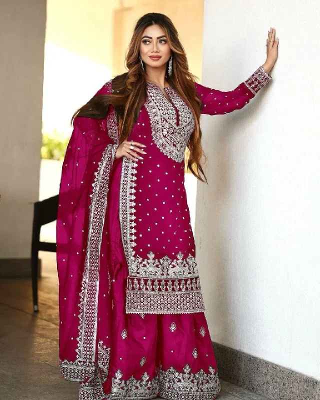 SSR 449 Heavy Embroidered Sequence work Designer Readymade Gharara Suit in 4 colors