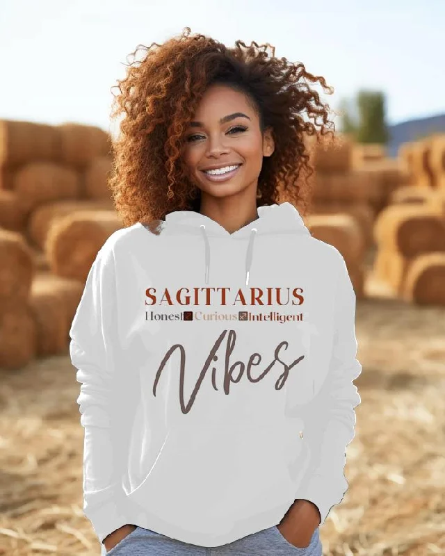 Sagittarius Vibes Letter Long-sleeved Hoodie