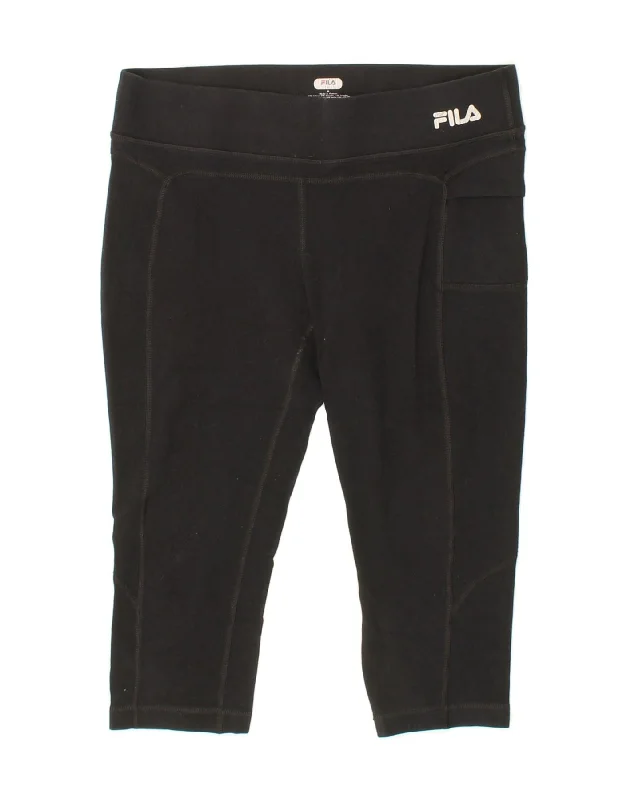 FILA Womens Capri Leggings UK 14 Medium  Black