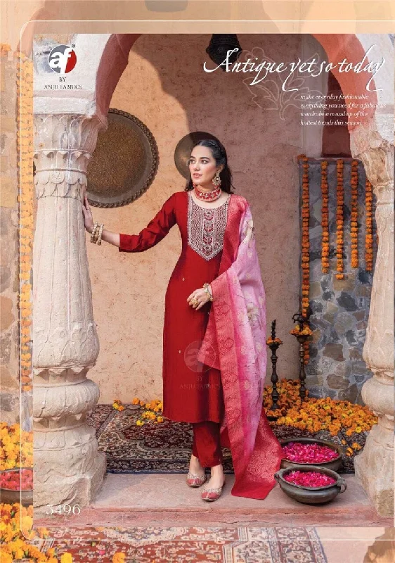 3495 Pure Viscose Modal Handwork Designer Suit