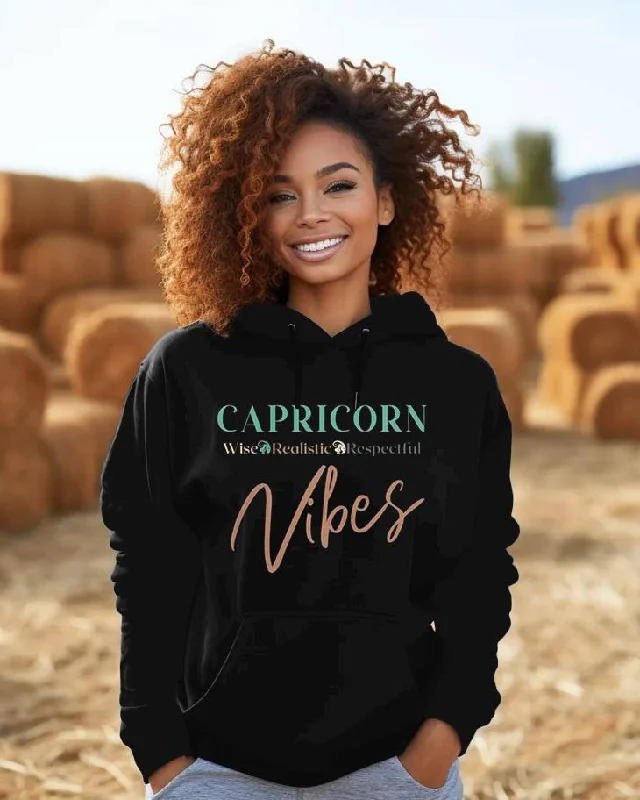 Capricorn Vibes Letter Long-sleeved Hoodie