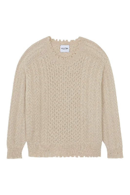 Kujten Ita Cable Crewneck in Organic