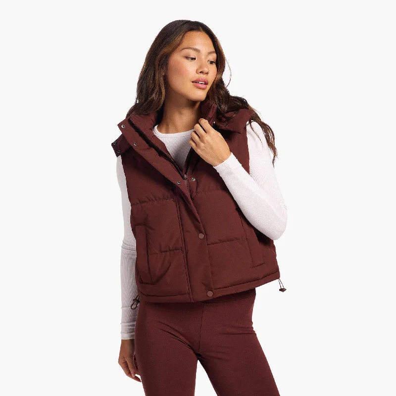 Peak Puffer Vest | Black Cherry