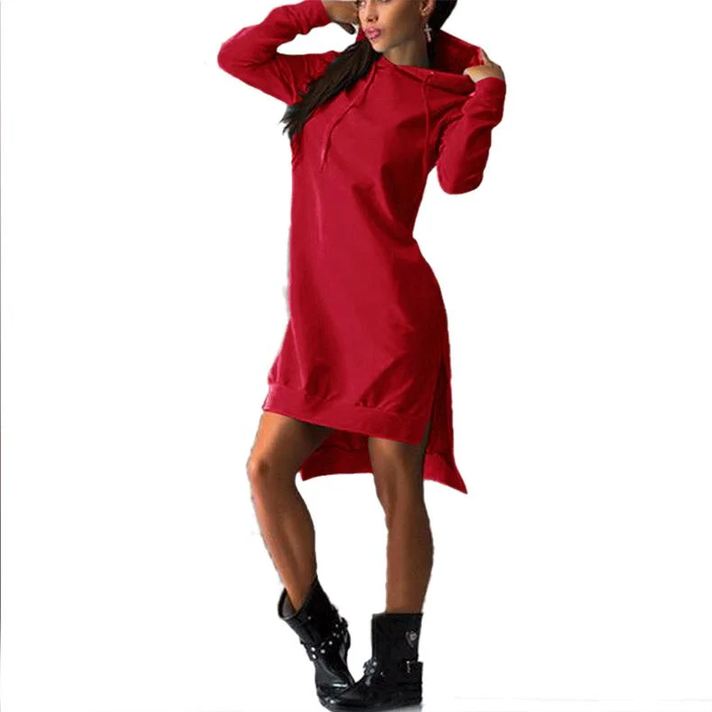 Women Autumn Long Sleeves Hoody Dresses