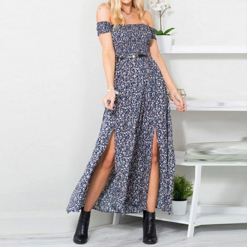 Sexy Off The Shoulder Irregular Long Dresses