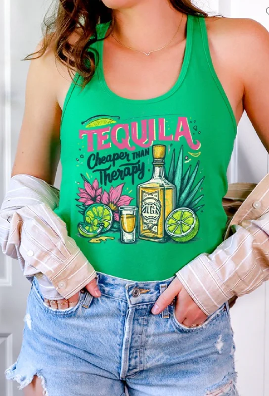 Tequila Therapy - Kelly Green Tank