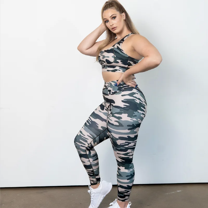 Adore II Leggings - Brown/Green Camo