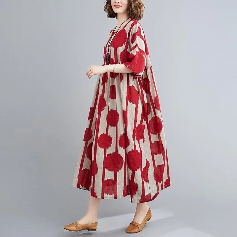 Summer Plus Sizes Floral Print Cozy Dresses