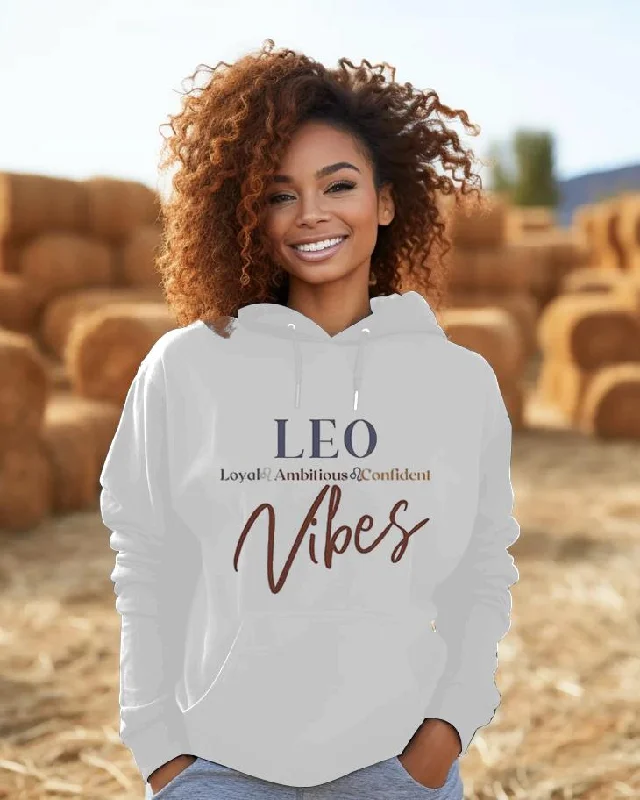 Leo Vibes Letter Long-sleeved Hoodie