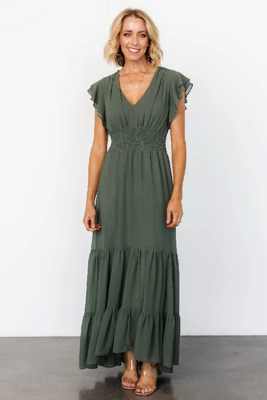 Adelina Maxi Dress | Dark Sage