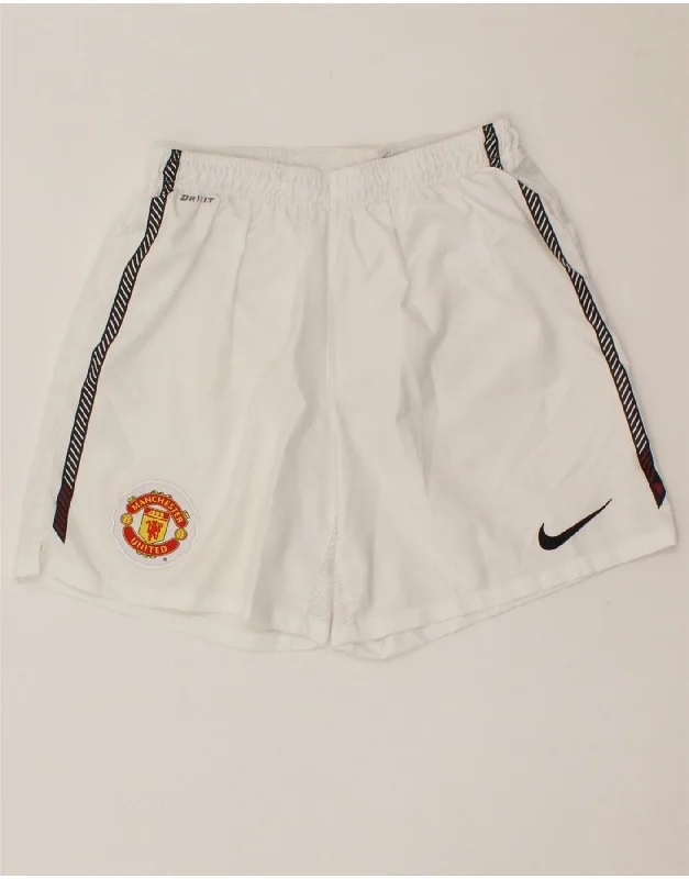 NIKE Womens Manchester United Sport Shorts UK 8 Small  White Polyester