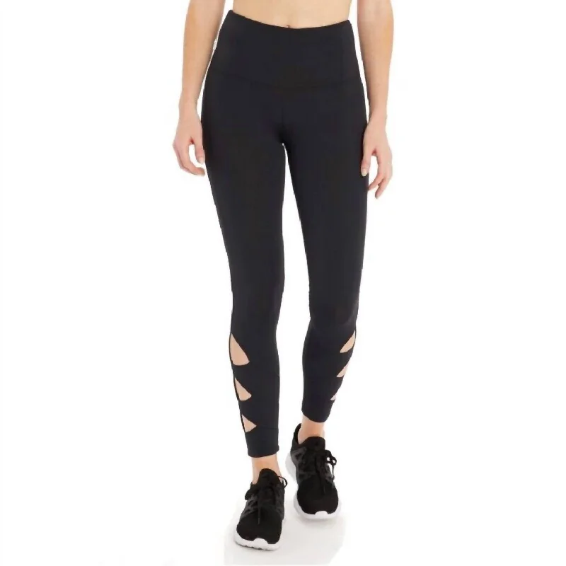 Calista Cut Outs Stretch Yoha Leggings In Black