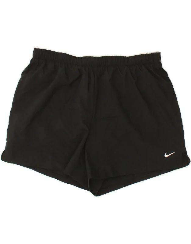 NIKE Womens Dri Fit Sport Shorts UK16/18 Large Black Polyester