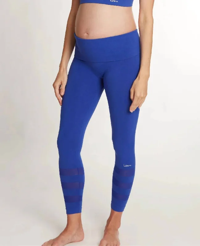 Woma Sports And Maternity Leggings In Electric Blue