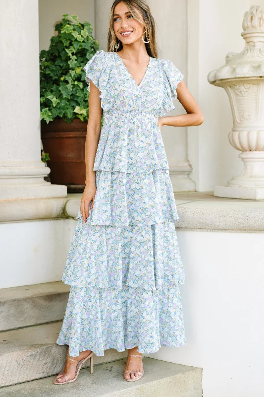 What's On Your Mind Blue Floral Maxi Dress