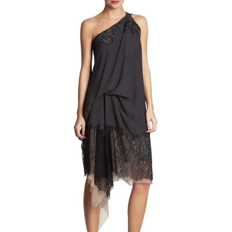 One-Shoulder Lace-Trim Dress