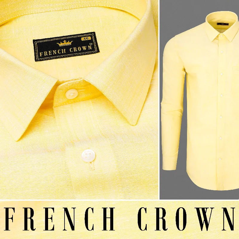 Sweet Corn Yellow Luxurious Linen Shirt