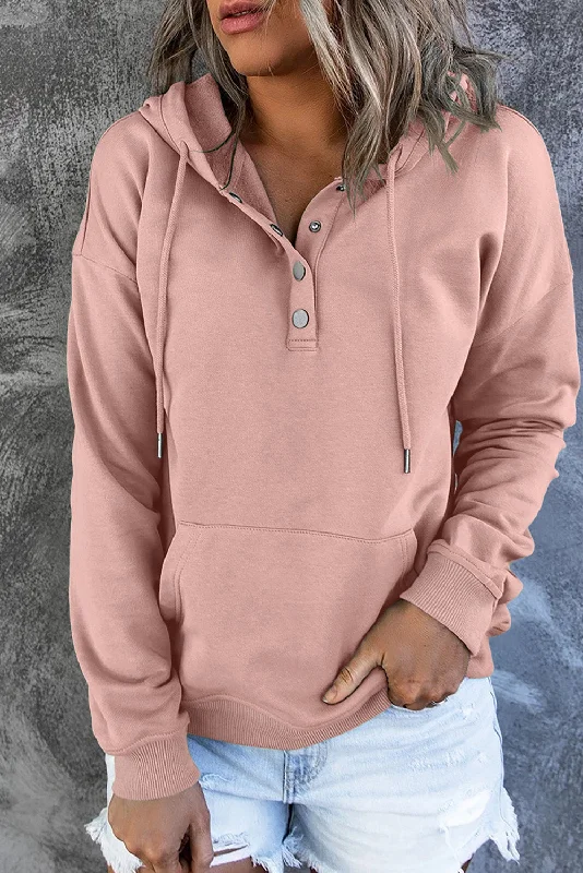 Dropped Shoulder Long Sleeve Hoodie with Pocket