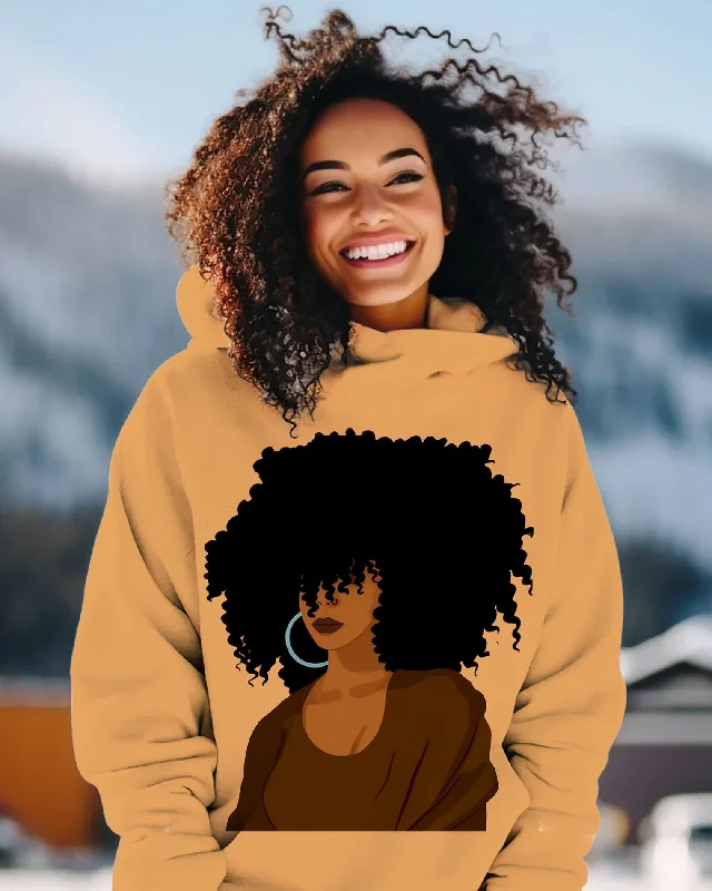 Women's Black History Queen Vintage Long Sleeve Hoodie