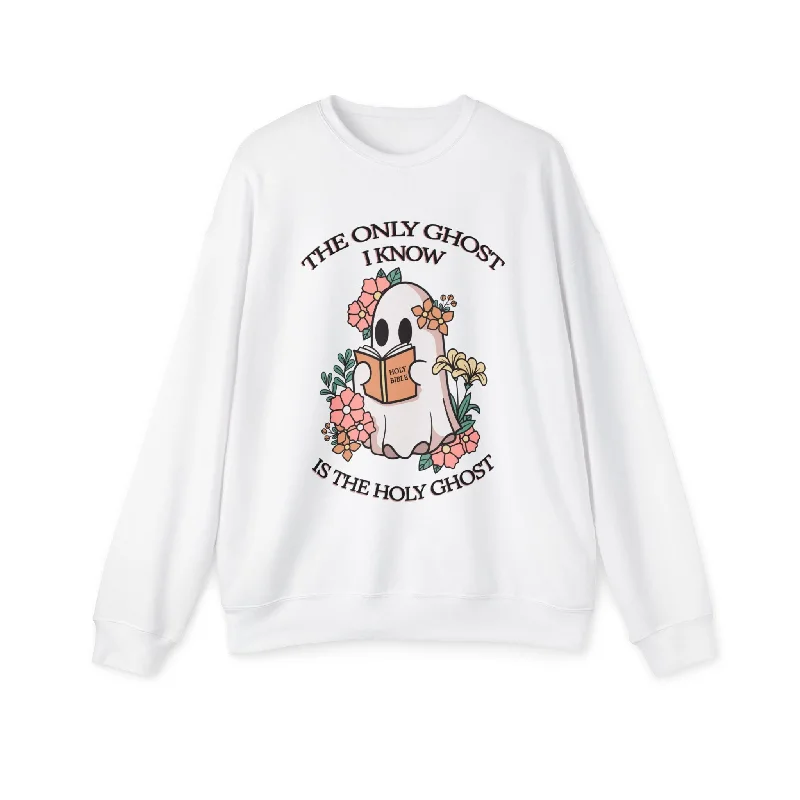 Fall Halloween Ghost Funny Religious Unisex Drop Shoulder Sweatshirt