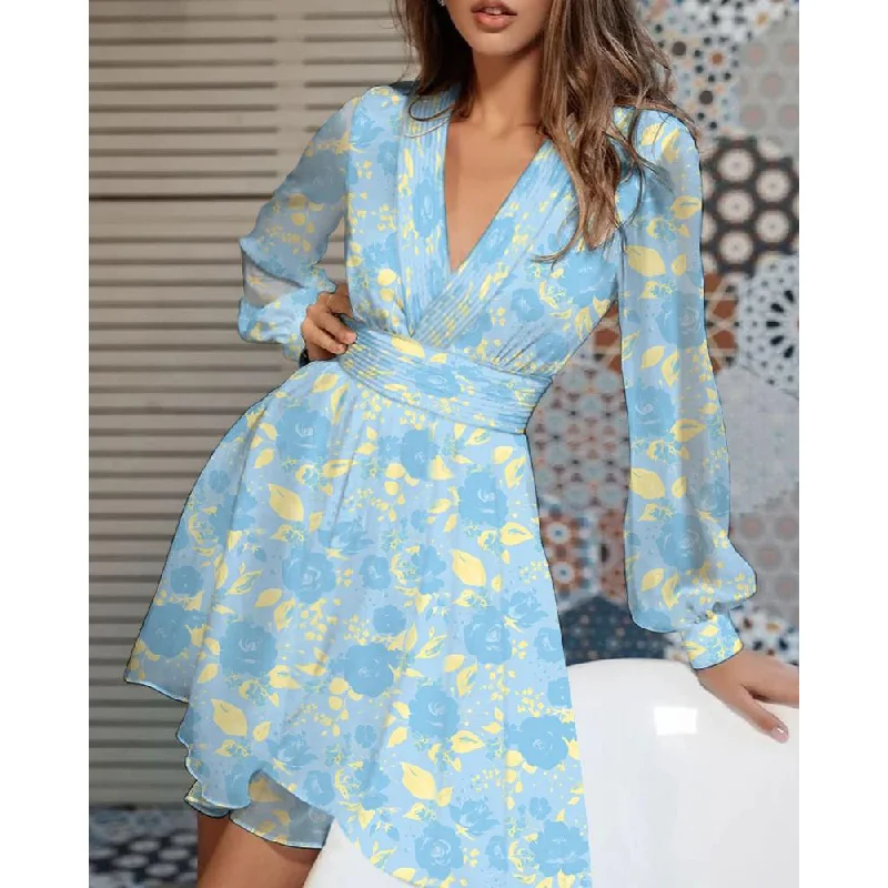 Long Sleeves Fashion Women Short Dresses