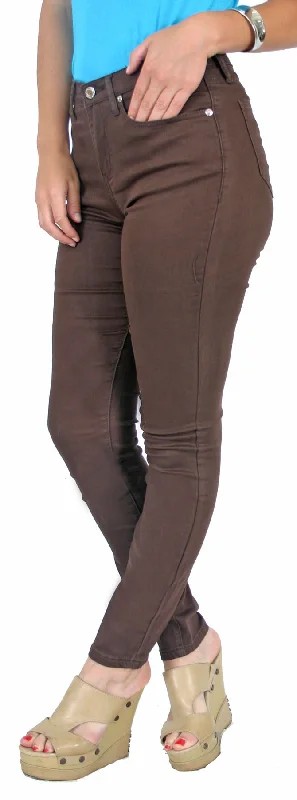 TrueSlim™ Brown Satin Twill Skinny Jeggings