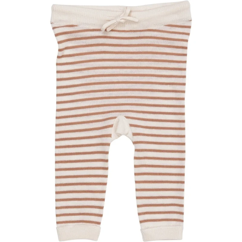 Copenhagen Colors Cream/Natural Comb. Strik Leggings m. Striber