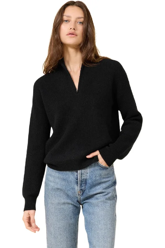 One Grey Day Colorado Half Zip Sweater in Black