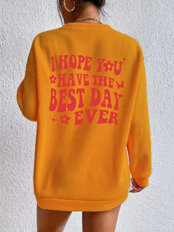 Women's Oversized Sweatshirt I hope You (Mustard)