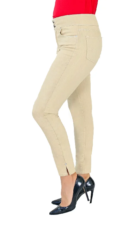 TrueSlim™ Wheat Two Button Jeggings