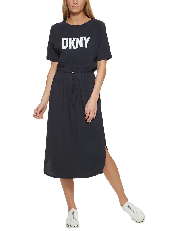 DKNY Logo Drawstring Dress