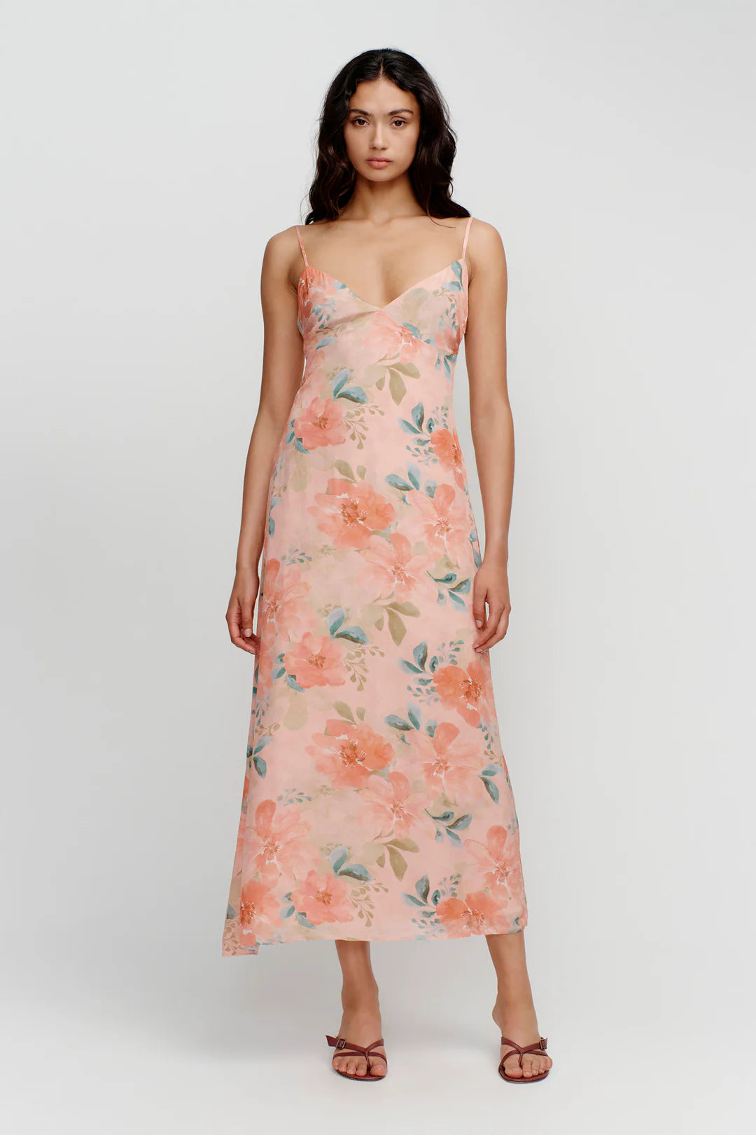 Domenica Midi Dress - Watermelon Floral