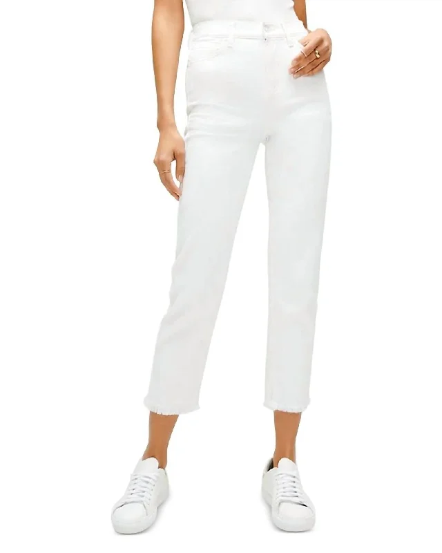 High Waist Cropped Straight Jeans In Prince