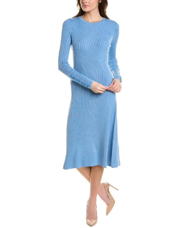 St. John Ribbed Wool-Blend Sweaterdress