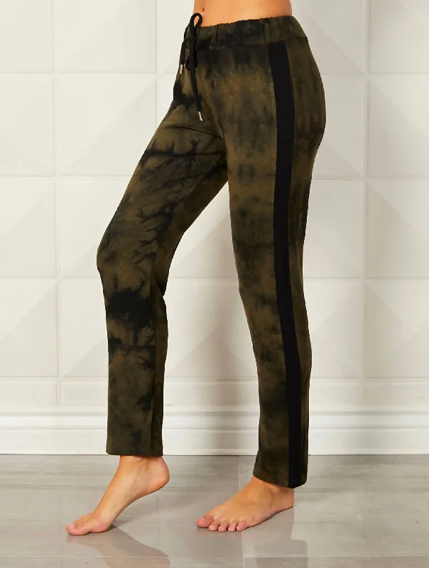 Tie Dye Track Jogger In Army Black