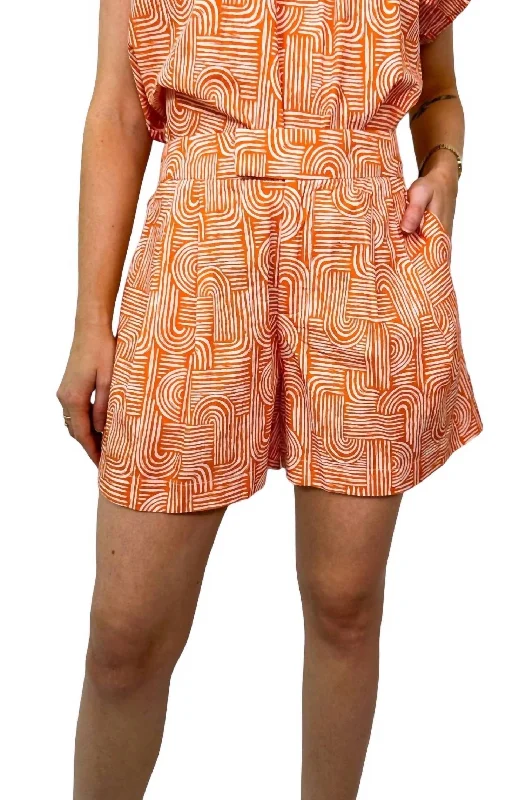 Willa Short In Burnt Orange Swirl